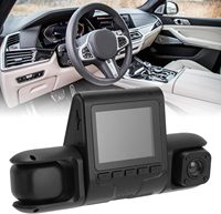 Nouveau système de caméra de voiture à écran partagé 3 voies, enregistrement 1080P avant, habitacle, coffre, DVR de voiture WIFI 2,4 pouces avec moniteur et support gratuit