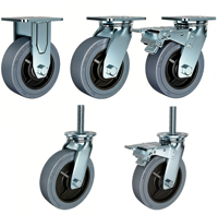 Roue pivotante antistatique robuste de 5 pouces (125 mm) en TPR gris avec plaque pour chariot
