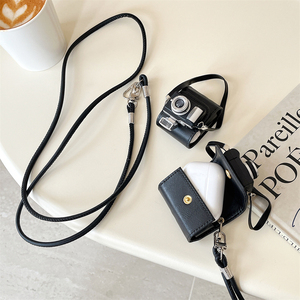 3D Camera Shaped PU Leather Case for Apple Airpods 1 2 3 Pro 2 Charging <strong>Bag</strong> Hanging Rope Wireless <strong>Earphone</strong> Cover for Airpods 4 - Product Image 6