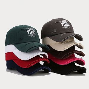 Spring New Ripped Soft Top Baseball <b>Hat</b> Embroidery Retro Duck Tongue Women's Trend Sun protection Custom Cap <b>Hat</b> - Product Image 1