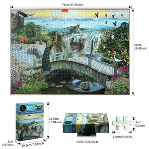 Puzzle personnalisé de 1000 pièces, puzzle en papier de haute qualité de 2 mm, jeu de puzzle pour la famille avec motif <span class=keywords><strong>anglais</strong></span> sur le dos - Product Image 4