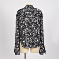Chemise à manches longues en viscose (80%) et nylon (20%), best-seller, haute qualité, col chemise ample, style tropical.