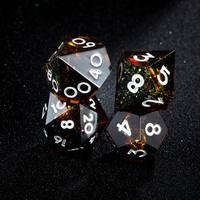 Jeu de dés classique de 7 pièces en résine semi-transparente à bords tranchants pour RPG, idéal pour le kit de démarrage Dungeons & Dragons