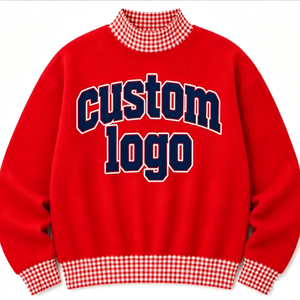 <span class=keywords><strong>Felpa</strong></span> con Collo Alto Personalizzabile per il Giorno della Partita, Stile Gingham per Squadre Scolastiche, Patrioti o Qualsiasi Mascotte di Squadra - Product Image 3