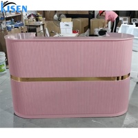 Comptoir de réception moderne rose, blanc, vert, bleu, noir de haute qualité pour spa, table de réception pour salon de beauté, vente chaude
