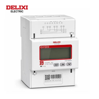 DELIXI DTSU6606vbr Compteur d'énergie triphasé à quatre fils, compteur KWh, compteur d'électricité 220V 380V CT DIN Rail LCD 4P