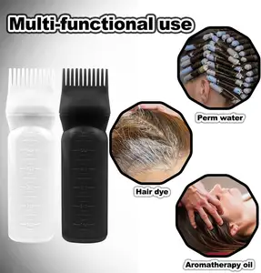 Wholesale Hair Oiler Comb 6oz Root Comb Applicator Hairdressing Tools Hair Dye Care Bottle Custom Hair Oil Bottles