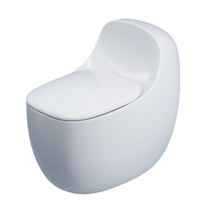新しいデザインモダンなフロアマウントSトラップ放水バスルームセラミックWCワンピース卵形トイレホテルプロジェクト卸売 - Product Image 5