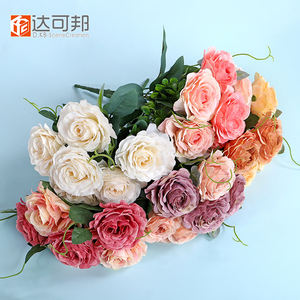 Plantas Artificiales, Ramo de Flores de <span class=keywords><strong>Rosa</strong></span> María de 6 Cabezas, Ramas de Flores Artificiales, Decoración de Bodas - Product Image 6