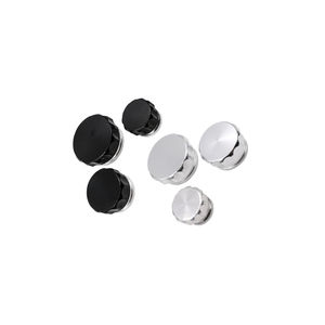 Bouchon de remplissage en alliage d'aluminium noir et argenté avec logo personnalisé pour réservoir d'huile, de carburant ou d'eau - Product Image 1