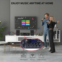 Ensemble combiné amplificateur domestique 2 canaux avec haut-parleur en aluminium de 5,5 pouces, radio FM, lecteur MP3 et télécommande avec microphone pour karaoké