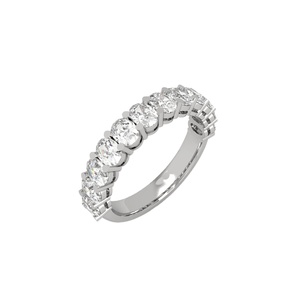 Bague de fiançailles HUAZHONG GEM personnalisée en or 18 carats, ovale, pavée de diamants de laboratoire, classique, alliance éternelle, plaquée rhodium, certifiée IGI - Product Image 4