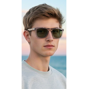 Gafas de Sol Rectangulares con Logotipo Personalizado, Montura Completa de Concha de Tortuga, Lentes Marrones, Protección Anti-UV, Unisex para Adultos - Product Image 1