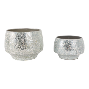 Vasi per Fiori Moderni Rotondi e Curvi con Mosaico, Fioriere in Metallo Decorative per Interni, Vasi in Ferro per la Casa - Product Image 1