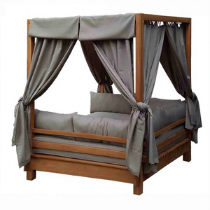 Mobilier d'extérieur de jardin moderne et durable en bois de teck massif Installation facile Gazebo à baldaquin Pergola et chaise longue en teck - Product Image 1
