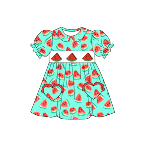 Tùy Chỉnh Thêu Của Apple Thiết Kế Smocked Bộ Đồ Ngủ Polyester Vải Châu Âu Mỹ Phong Cách Tùy Chỉnh Logo Phía Trước Trong Kho - Product Image 6