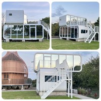 Casa Contenedor Tipo Cápsula Espacial con Estructura de Acero Ligero, para Oficina, Hogar u Hotel, Fácil de Mover, Transpirable, Diseño Moderno de Mediados de Siglo, Estilo Apple