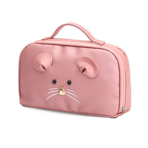 Borsa da toilette da viaggio per signora di grande capacità rosa con Logo personalizzato - Product Image 4