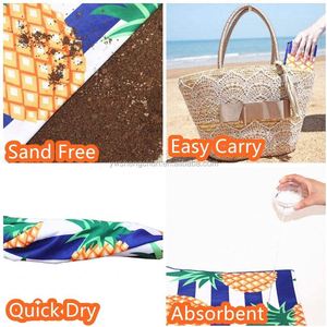 Drap De Plage Super Large Rectángulo Microfibra Reciclado Verano Toalla De Playa Personalizada - Product Image 5