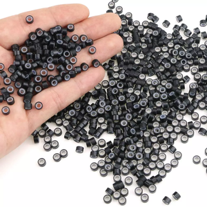 500 pièces par bouteille 5030 aluminium Silicone <span class=keywords><strong>Micro</strong></span> perles pour I Tip cheveux et Silicone <span class=keywords><strong>Micro</strong></span> anneau boucle outil d'extensions de cheveux - Product Image 4