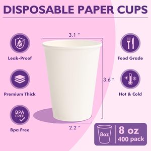 Custom Logo Bio-Degradable Disposable Coffee <b>Cup</b> with Lid Water-Based Liner for Hot Coffee Free <b>Plastic</b> Cardboard Paper Material - Product Image 4