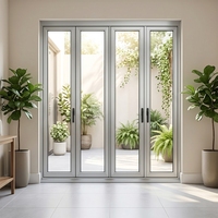 Puerta de Entrada de Aluminio Resistente a Impactos, Puerta Abatible de Aluminio con Vidrio Negro, Puerta de Aluminio con Vidrio Personalizada
