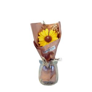 Bougie parfumée artisanale en cire de soja, fleur de tournesol, décoration d'intérieur, parfum personnalisé, cadeau DIY pour les fêtes - Product Image 5