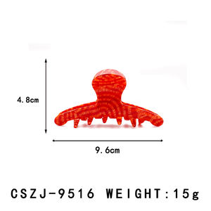 Pinza de Pelo Estilo Coreano de 9.6cm con Rayas Rojas de Acetato, Pinza de Pelo Moderna para Mujer, Pinza de Pelo para Recoger el Cabello, Venta al por Mayor Personalizada - Product Image 2