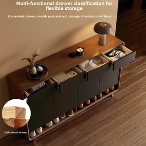 Meuble à chaussures en bois massif avec étagères réglables <span class=keywords><strong>pour</strong></span> entrée et salon, nouveau style chinois, grande capacité, armoire de <span class=keywords><strong>hall</strong></span> - Product Image 3