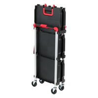 Chariot utilitaire pliable à 3 niveaux, chariot de service roulant, pliable avec roulettes pivotantes, étagères en plastique, cadre en métal