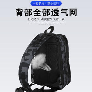 Bolsa de pesca con señuelos, mochila de hombro multifuncional, nailon de camuflaje, gran capacidad, almacenamiento de aparejos para exteriores, Unisex - Product Image 4