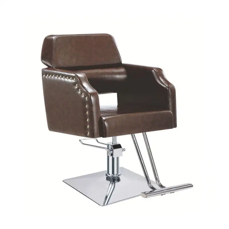 cheap barber chair manufacturer supplier brown hair salon chair barbershop hydraulic used styling furniture