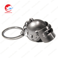 En gros Promotionnel Personnalisé Métal Jeu Jouets Porte-clés Pistolet Casque Modèle 3D Mini PKM Porte-clés En Métal