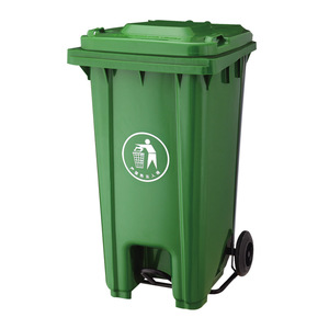 <b>Large</b> 240L Commercial Outdoor Garbage <b>Bin</b> With Pedal And Wheels For Municipal Waste Sorting - Product Image 1