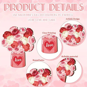 Decoraciones para la Fiesta de San Valentín Damai, Adornos de Madera en Forma de Corazón Rosa y Adornos Colgantes de Camiones de Dibujos Animados, Regalo - Product Image 4