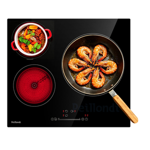 Placa de Cocción Vitrocerámica de 60 cm con 3 Quemadores y Temporizador, Zona Doble Grande de 30 cm <span class=keywords><strong>para</strong></span> Paella, 5400 W, Control Táctil Deslizante, Vitrocerámica Eléctrica Integrada, CB CE - Product Image 1
