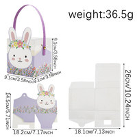 Boîte cadeau Lapin de Pâques avec poignée, seau à bonbons et chocolats en PVC, panier cadeau en papier pour la chasse aux œufs de Pâques, idéal pour les enfants