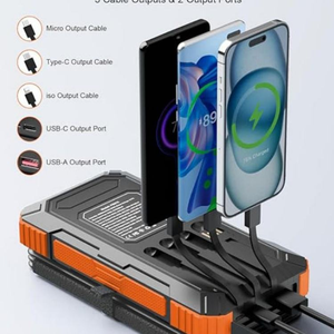 Chargeur solaire BLAVOR Power Bank PD 18W à charge rapide 20000mAh avec 4 panneaux pliables, étanche, antichoc, anti-poussière, USB-C portable - Product Image 6