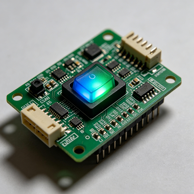 Industrial Control Button RGB Illuminated Power Switch Control Module Communication Circuit Board for Equipment Operation Panel