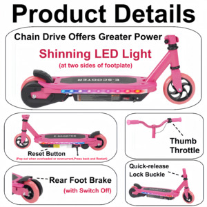 Trottinettes électriques pour enfants disponibles en plusieurs couleurs, <span class=keywords><strong>trottinette</strong></span> électrique pour enfants de 7 à 12 <span class=keywords><strong>ans</strong></span>, deux roues, 12V/24V, en plastique - Product Image 4