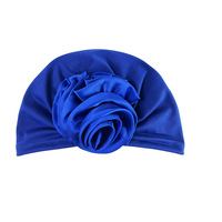 Couleur unie Fleur Décoration Turban Chapeau pour Femmes Satin Fleur Coton Chapeau Tête Porter Bonnet Chapeau