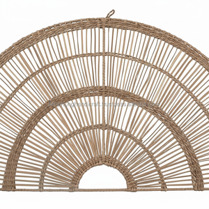 Décoration de noël, Plaque murale ronde en jonc de mer, assiette murale de Style Boho pour la décoration de la maison tissée - Product Image 1