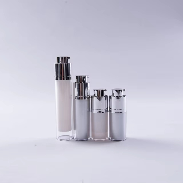 Free Sample 15Ml 30Ml 50Ml Square Round Airless Pump Bottle Acrylic Serum Lotion Twist up Bottles for Skincare Packaging