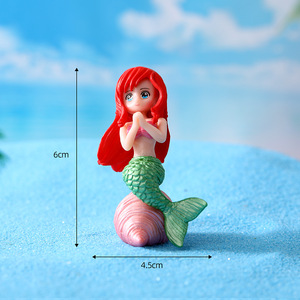 水族館の人魚漫画風PVC工芸品、家の装飾、水槽アクセサリー、人工樹脂製人魚フィギュア（水槽用） - Product Image 6