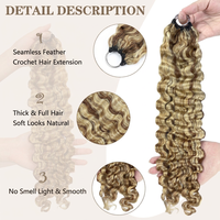 FH Custom P27/30/613 Cheveux humains bouclés birmans Miracle Knot pour crochet, mélange de couleurs, extensions de cheveux humains pour tresses au crochet