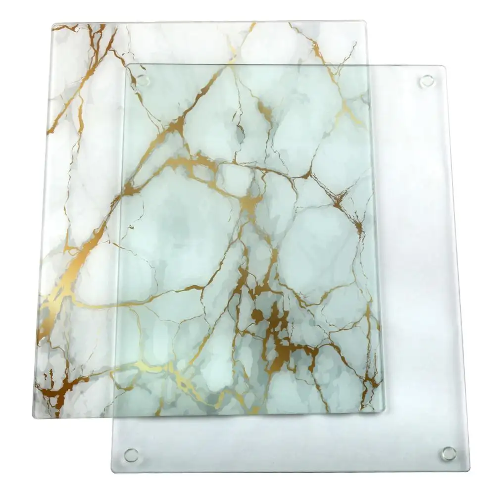 Mutfak doğrama tahtası kaymaz cam tepsiler çizilmeye dayanıklı ısıya dayanıklı paramparça dayanıklı temperli cam kesme tahtası