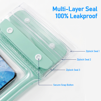 Étui étanche pour téléphone portable IPX8 avec fenêtre transparente pour la photographie sous-marine, triple fermeture hermétique pour garder le téléphone au sec