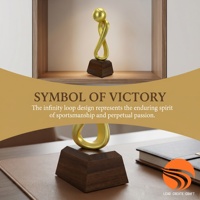 Trophée de tennis abstrait doré durable, sculpture personnalisée avec base en résine gravée, récompense pour compétition sportive
