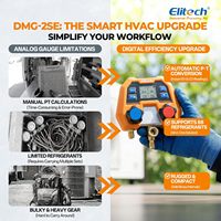 Manomètre numérique Elitech pour systèmes de climatisation et de réfrigération HVAC, réfrigérants R410A/R454B/R32/R134, pression et température