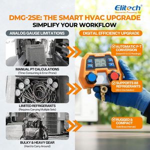 Manómetro Digital <span class=keywords><strong>Elitech</strong></span> para Sistemas de Refrigeración HVAC, Refrigerantes R410A/R454B/R32/R134, Presión y Temperatura - Product Image 3